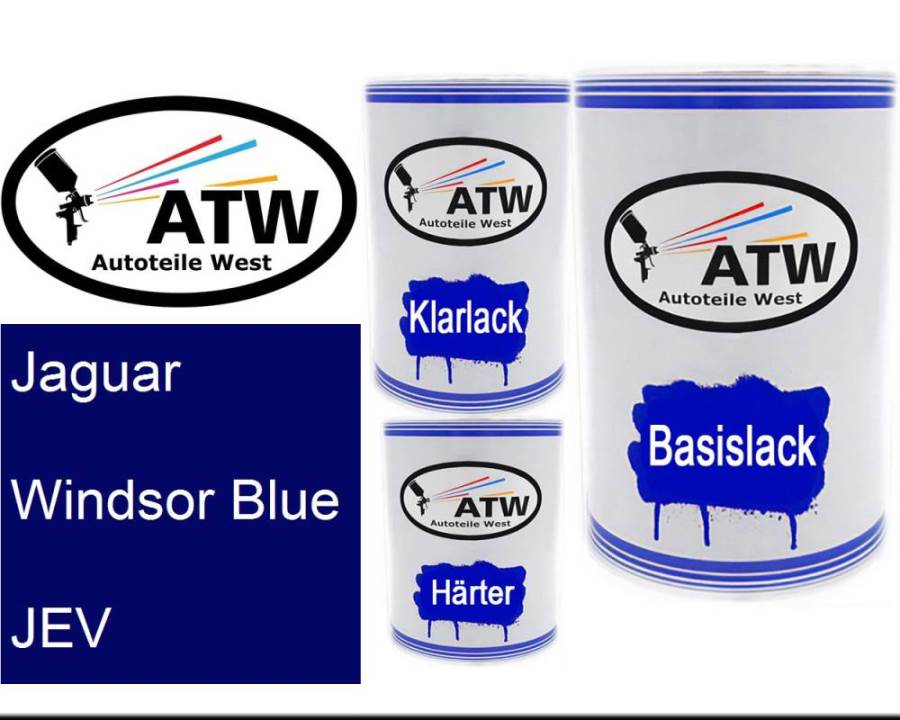Jaguar, Windsor Blue, JEV: 500ml Lackdose + 500ml Klarlack + 250ml Härter - Set, von ATW Autoteile West.